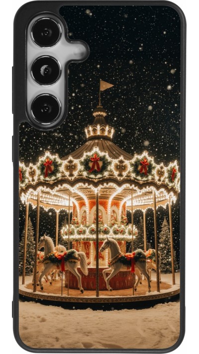Coque Samsung Galaxy S24 - Silicone rigide noir Christmas 25 Carousel