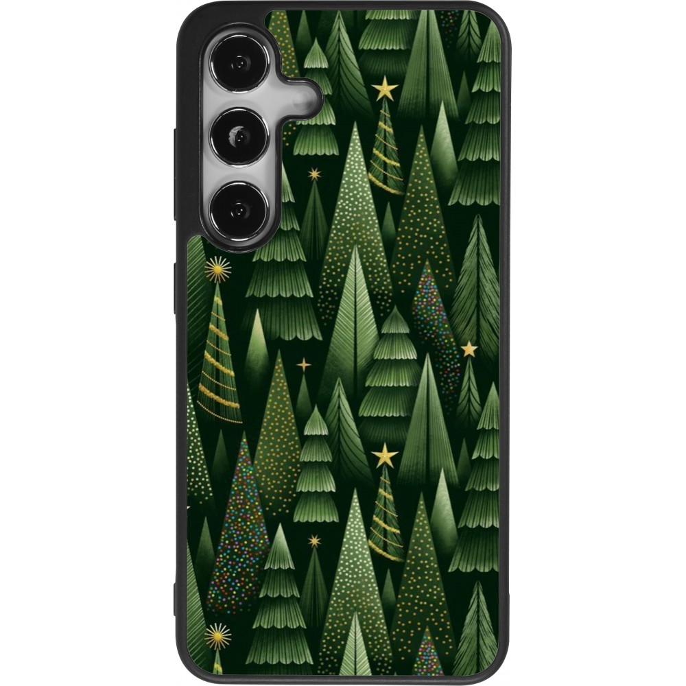 Coque Samsung Galaxy S24 - Silicone rigide noir Christmas 25 Pattern Xmas Tree