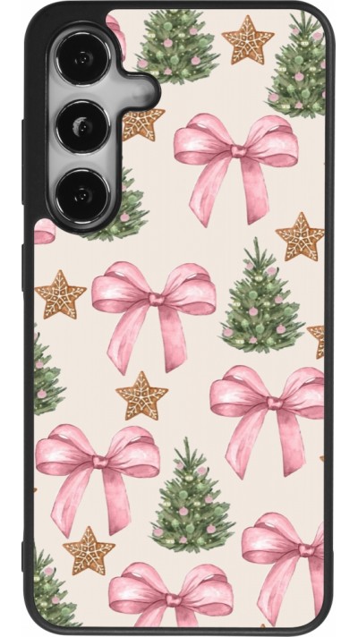 Coque Samsung Galaxy S24 - Silicone rigide noir Christmas 25 Vintage Ribbons