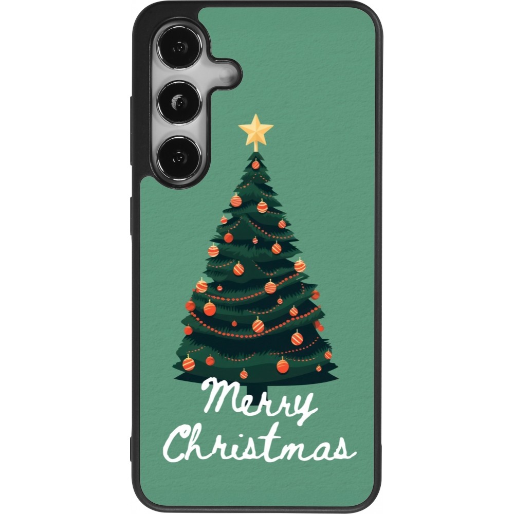 Coque Samsung Galaxy S24 - Silicone rigide noir Christmas 25 Xmas Tree