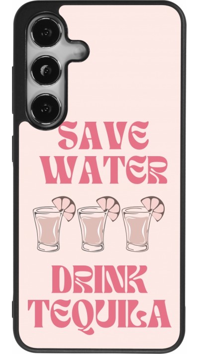 Coque Samsung Galaxy S24 - Silicone rigide noir Cocktail Save Water Drink Tequila