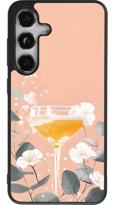 Samsung Galaxy S24 Case Hülle - Silikon schwarz Cocktail Flowers