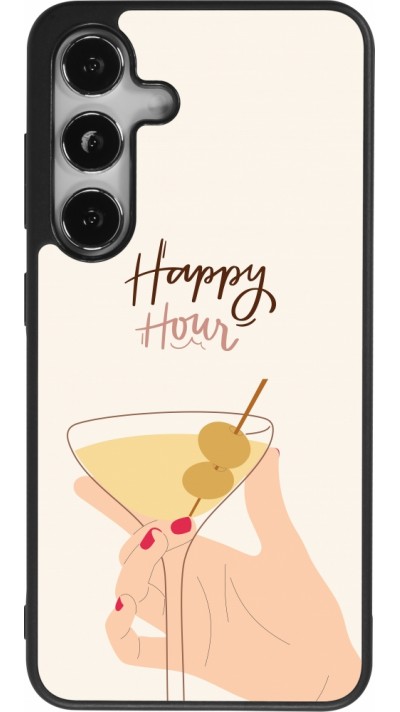 Coque Samsung Galaxy S24 - Silicone rigide noir Cocktail Happy Hour