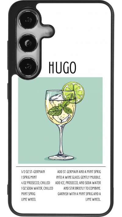 Coque Samsung Galaxy S24 - Silicone rigide noir Cocktail recette Hugo