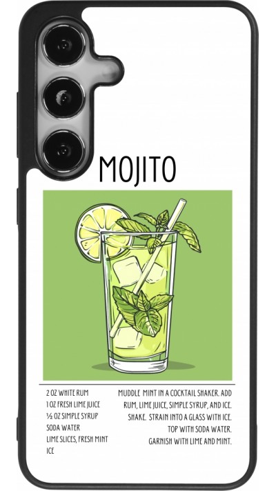 Coque Samsung Galaxy S24 - Silicone rigide noir Cocktail recette Mojito