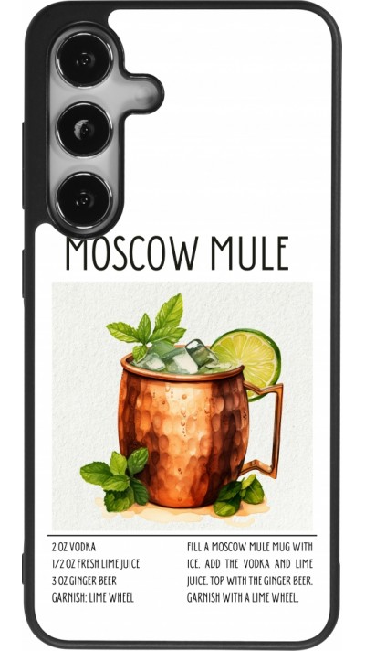 Samsung Galaxy S24 Case Hülle - Silikon schwarz Cocktail Rezept Moscow Mule