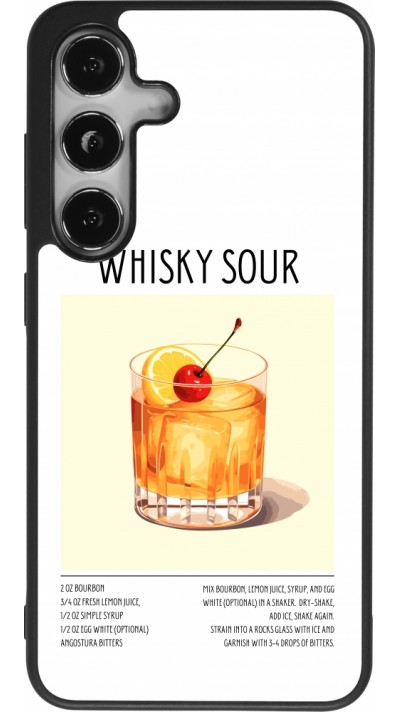 Samsung Galaxy S24 Case Hülle - Silikon schwarz Cocktail Rezept Whisky Sour