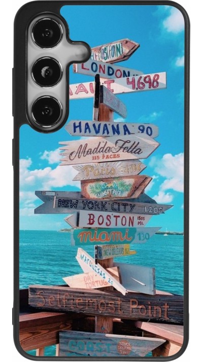 Samsung Galaxy S24 Case Hülle - Silikon schwarz Cool Cities Directions