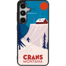 Coque Samsung Galaxy S24 - Silicone rigide noir Crans-Montana Cabane