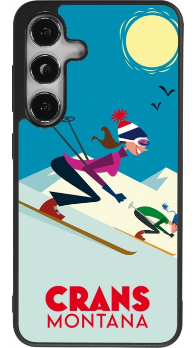 Coque Samsung Galaxy S24 - Silicone rigide noir Crans-Montana Ski Downhill