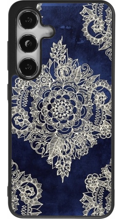Coque Samsung Galaxy S24 - Silicone rigide noir Cream Flower Moroccan