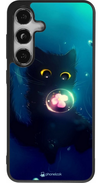 Coque Samsung Galaxy S24 - Silicone rigide noir Cute Cat Bubble