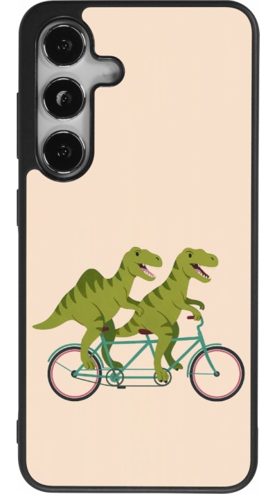 Coque Samsung Galaxy S24 - Silicone rigide noir Dinosaurs on bikes 2026