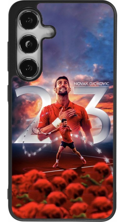Samsung Galaxy S24 Case Hülle - Silikon schwarz Djokovic 23 Grand Slam