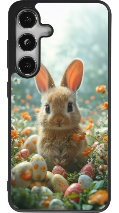 Coque Samsung Galaxy S24 - Silicone rigide noir Easter 2026 Rabbit in the garden