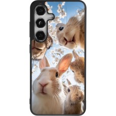 Coque Samsung Galaxy S24 - Silicone rigide noir Easter 2026 Rabbits