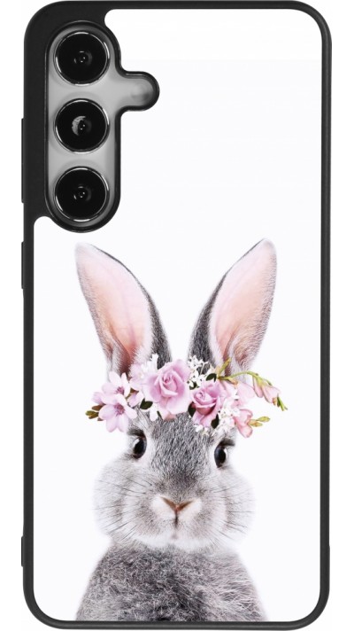 Samsung Galaxy S24 Case Hülle - Silikon schwarz Easter 2023 flower bunny