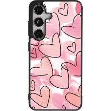 Samsung Galaxy S24 Case Hülle - Silikon schwarz Easter 2023 pink hearts