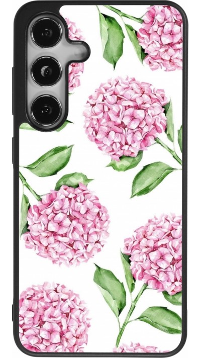 Samsung Galaxy S24 Case Hülle - Silikon schwarz Easter 2024 pink flowers