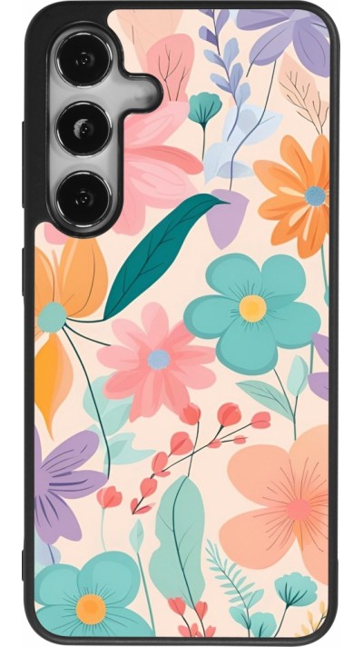 Samsung Galaxy S24 Case Hülle - Silikon schwarz Easter 2024 spring flowers