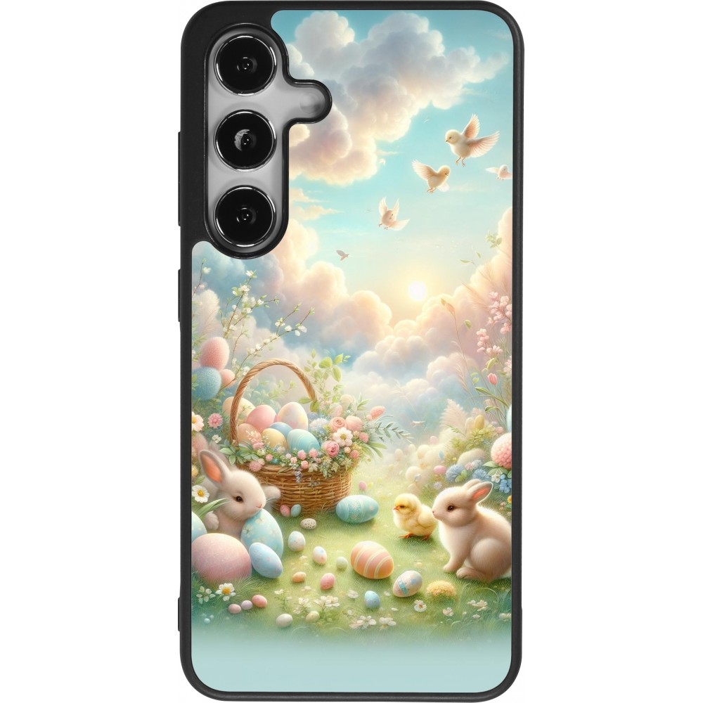 Samsung Galaxy S24 Case Hülle - Silikon schwarz Ostern 2025 Pastell Ostern