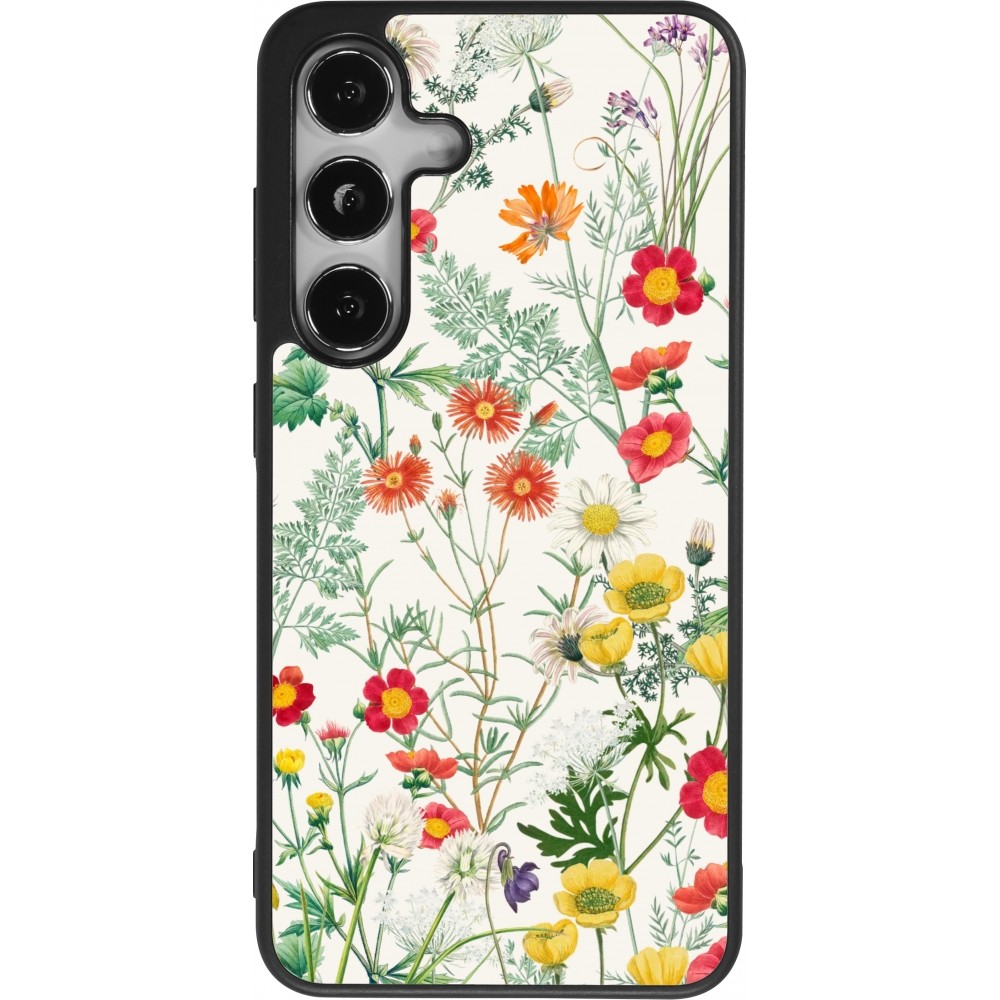 Samsung Galaxy S24 Case Hülle - Silikon schwarz Flora Botanical Wildlife