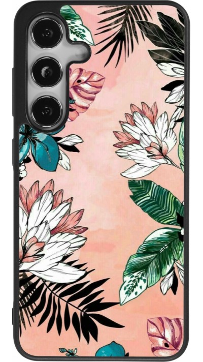 Coque Samsung Galaxy S24 - Silicone rigide noir Flowers Artprint