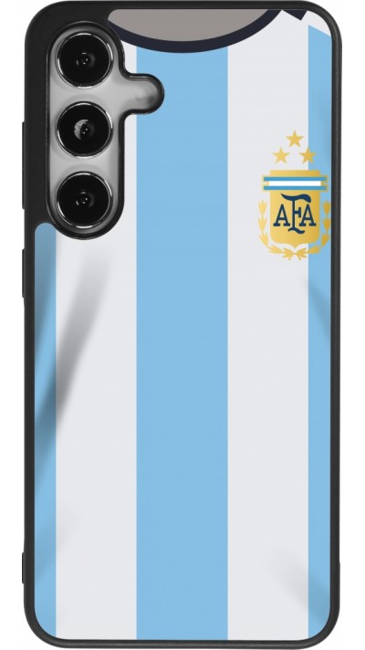 Coque Samsung Galaxy S24 - Silicone rigide noir Maillot de football Argentine 2022 personnalisable