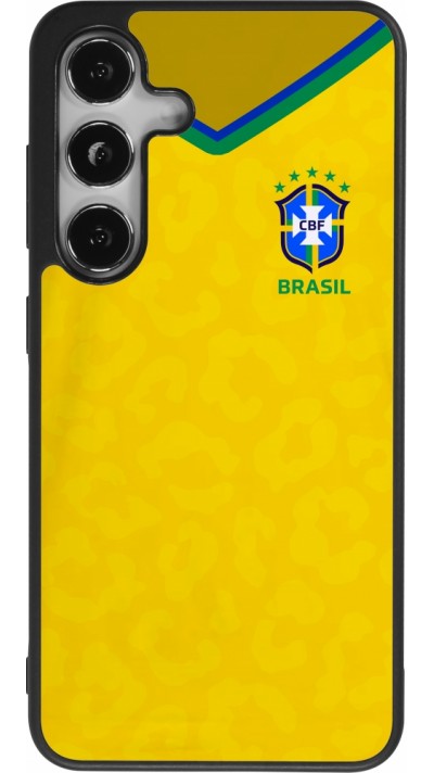Coque Samsung Galaxy S24 - Silicone rigide noir Maillot de football Brésil 2022 personnalisable