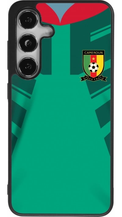 Coque Samsung Galaxy S24 - Silicone rigide noir Maillot de football Cameroun 2022 personnalisable