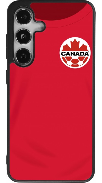 Coque Samsung Galaxy S24 - Silicone rigide noir Maillot de football Canada 2022 personnalisable