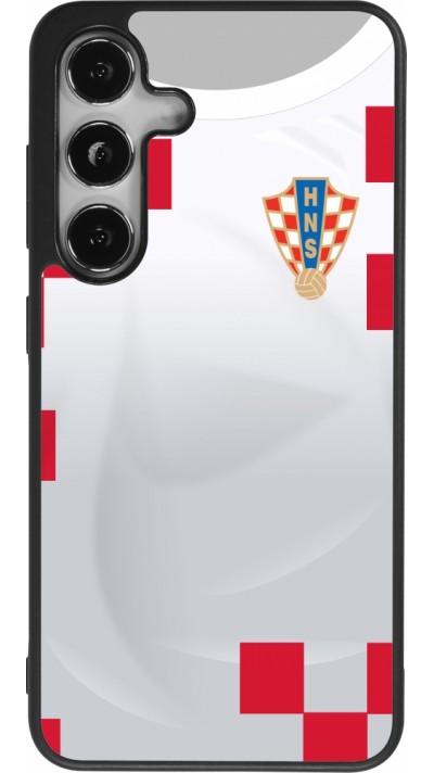 Samsung Galaxy S24 Case Hülle - Silikon schwarz Kroatien 2022 personalisierbares Fussballtrikot