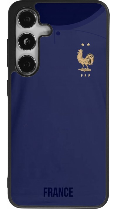 Coque Samsung Galaxy S24 - Silicone rigide noir Maillot de football France 2022 personnalisable