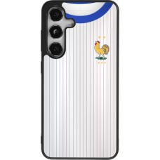Coque Samsung Galaxy S24 - Silicone rigide noir Maillot de football France Extérieur personnalisable