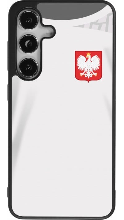 Coque Samsung Galaxy S24 - Silicone rigide noir Maillot de football Pologne 2022 personnalisable