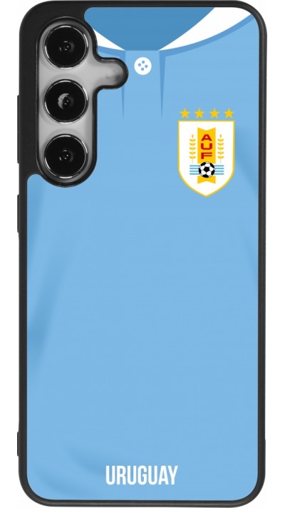 Coque Samsung Galaxy S24 - Silicone rigide noir Maillot de football Uruguay 2022 personnalisable