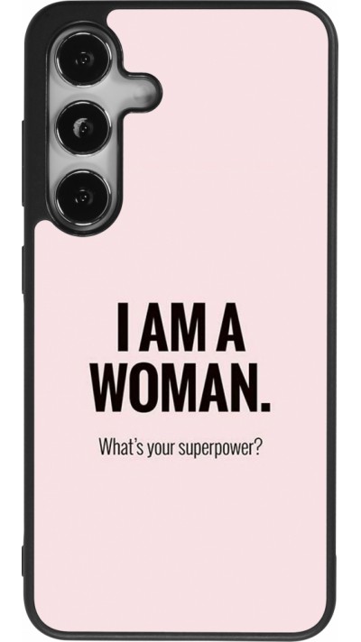 Samsung Galaxy S24 Case Hülle - Silikon schwarz I am a woman