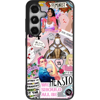 Coque Samsung Galaxy S24 - Silicone rigide noir Girl Power Collage