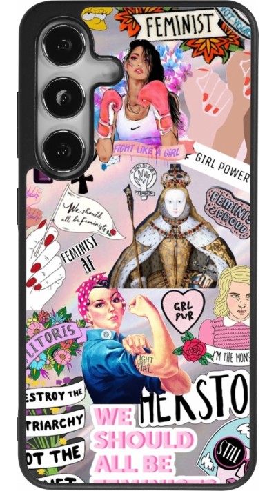 Samsung Galaxy S24 Case Hülle - Silikon schwarz Girl Power Collage