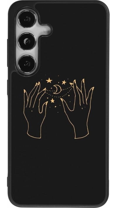 Coque Samsung Galaxy S24 - Silicone rigide noir Grey magic hands