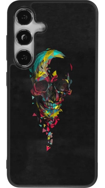 Coque Samsung Galaxy S24 - Silicone rigide noir Halloween 22 colored skull