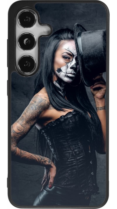 Coque Samsung Galaxy S24 - Silicone rigide noir Halloween 22 Tattooed Girl