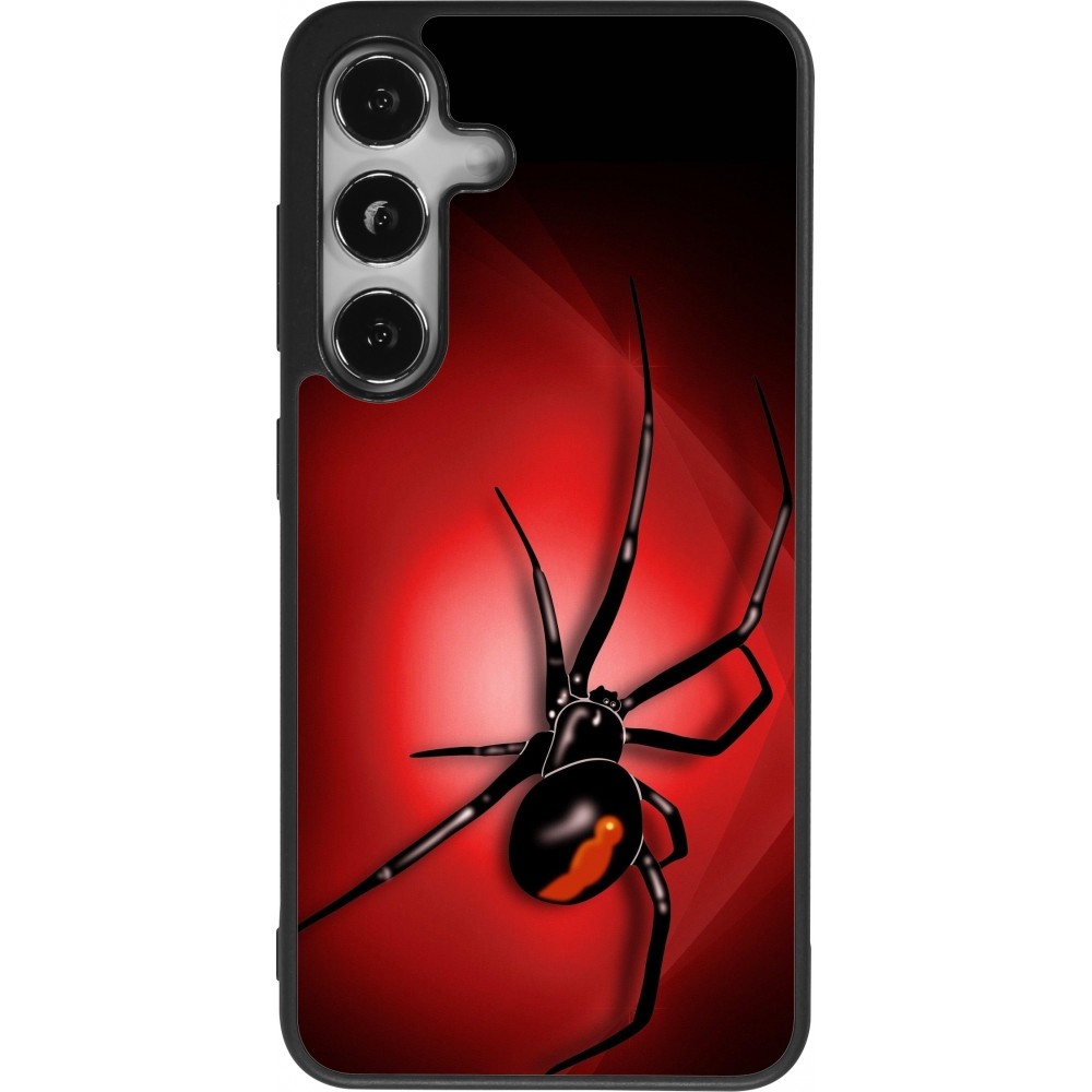Coque Samsung Galaxy S24 - Silicone rigide noir Halloween 2023 spider black widow