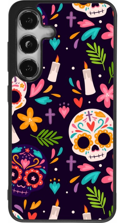 Coque Samsung Galaxy S24 - Silicone rigide noir Halloween 2023 mexican style
