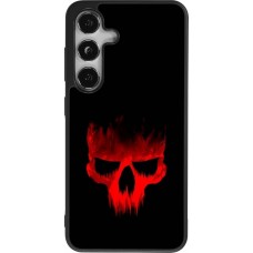 Coque Samsung Galaxy S24 - Silicone rigide noir Halloween 2023 scary skull