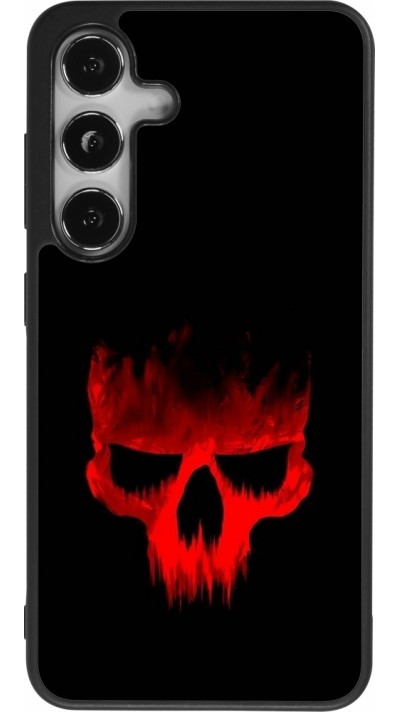 Coque Samsung Galaxy S24 - Silicone rigide noir Halloween 2023 scary skull