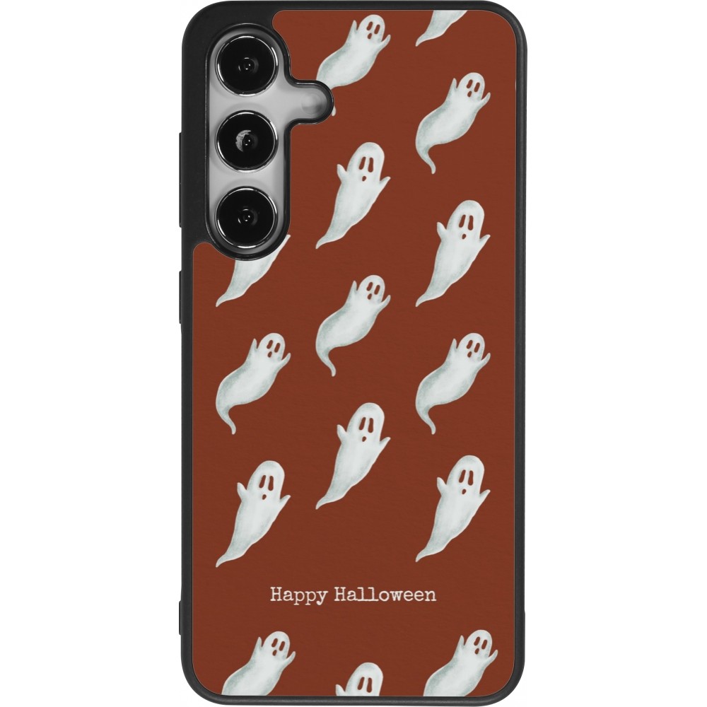 Coque Samsung Galaxy S24 - Silicone rigide noir Halloween 2025 Pattern of ghosts