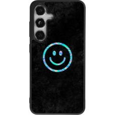 Coque Samsung Galaxy S24 - Silicone rigide noir Happy smiely irisé