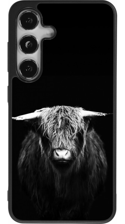 Coque Samsung Galaxy S24 - Silicone rigide noir Highland calf black