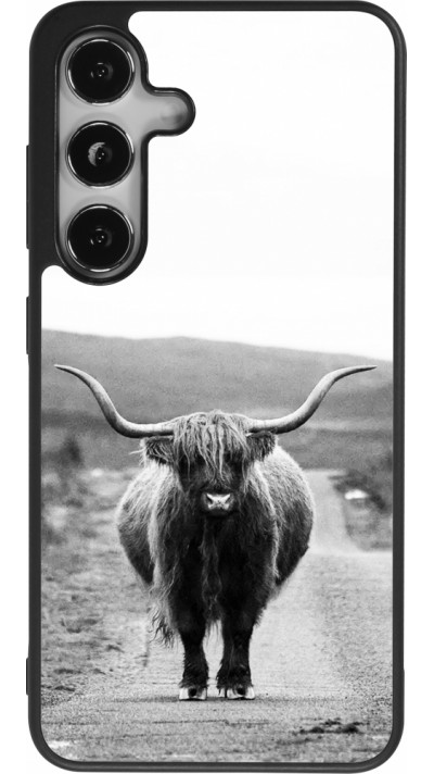 Coque Samsung Galaxy S24 - Silicone rigide noir Highland cattle
